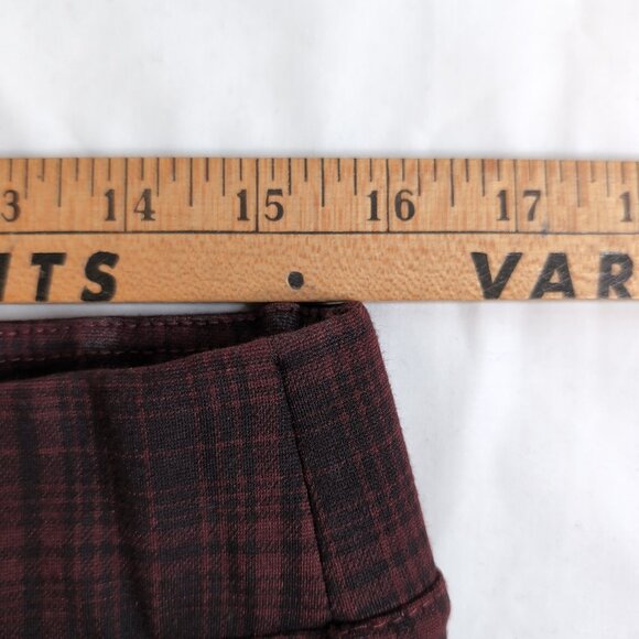 Liverpool Women's Maroon/Black Rosette Plaid Jeggings, US 12 - Picture 5 of 7